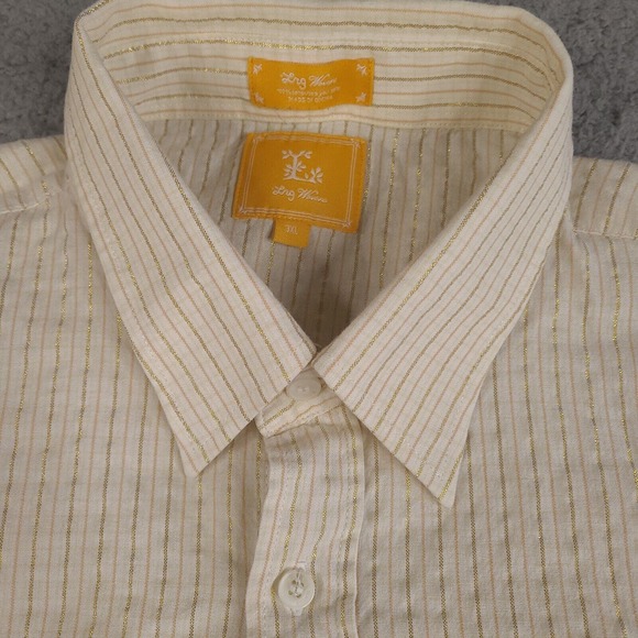 LRG Lifted Research Group Shirt Mens‎ 3XL Woven Long Sleeve Metallic Stripes - Picture 4 of 16